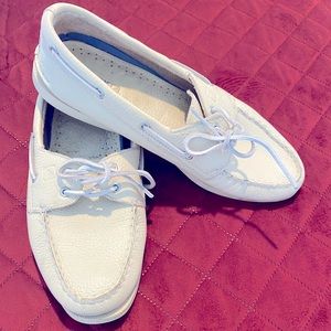 Size 11 white leather Sperry Top-Siders